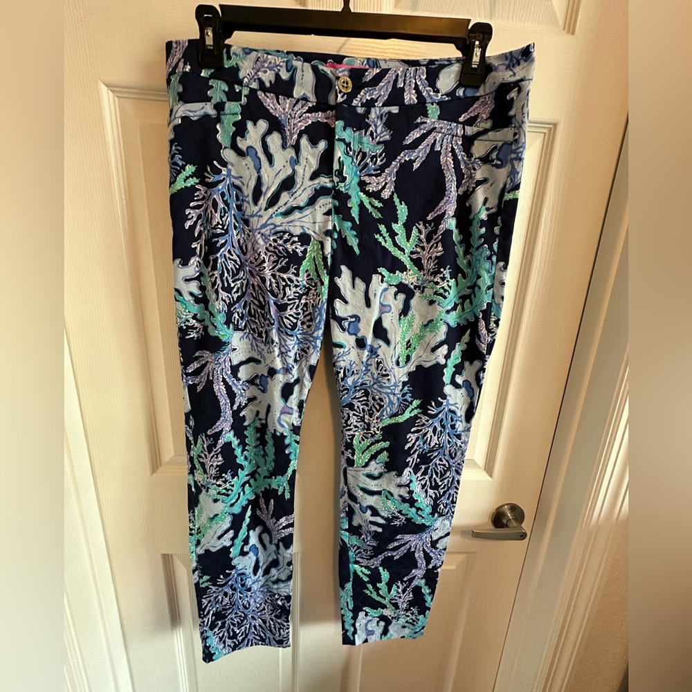 Lilly Pulitzer Blue and Green Patterned Pants